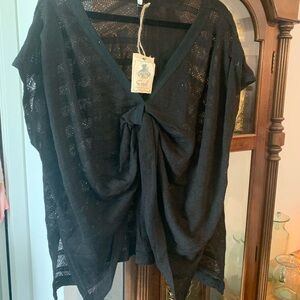 ‘Easel’ Black Knotted Blouse